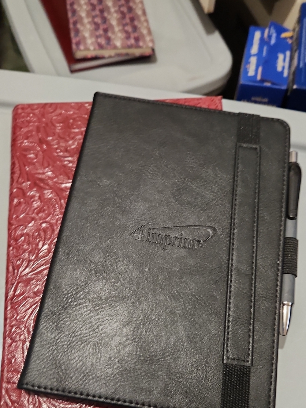1 Leather Journal w/Pen Holder & Elastic Strap, 1 Tooled Hard Leather Portfolio